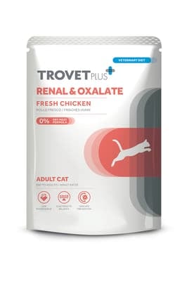 Trovet Pouch Gato Renal & Oxalate Pollo – Dieta Renal 85g
